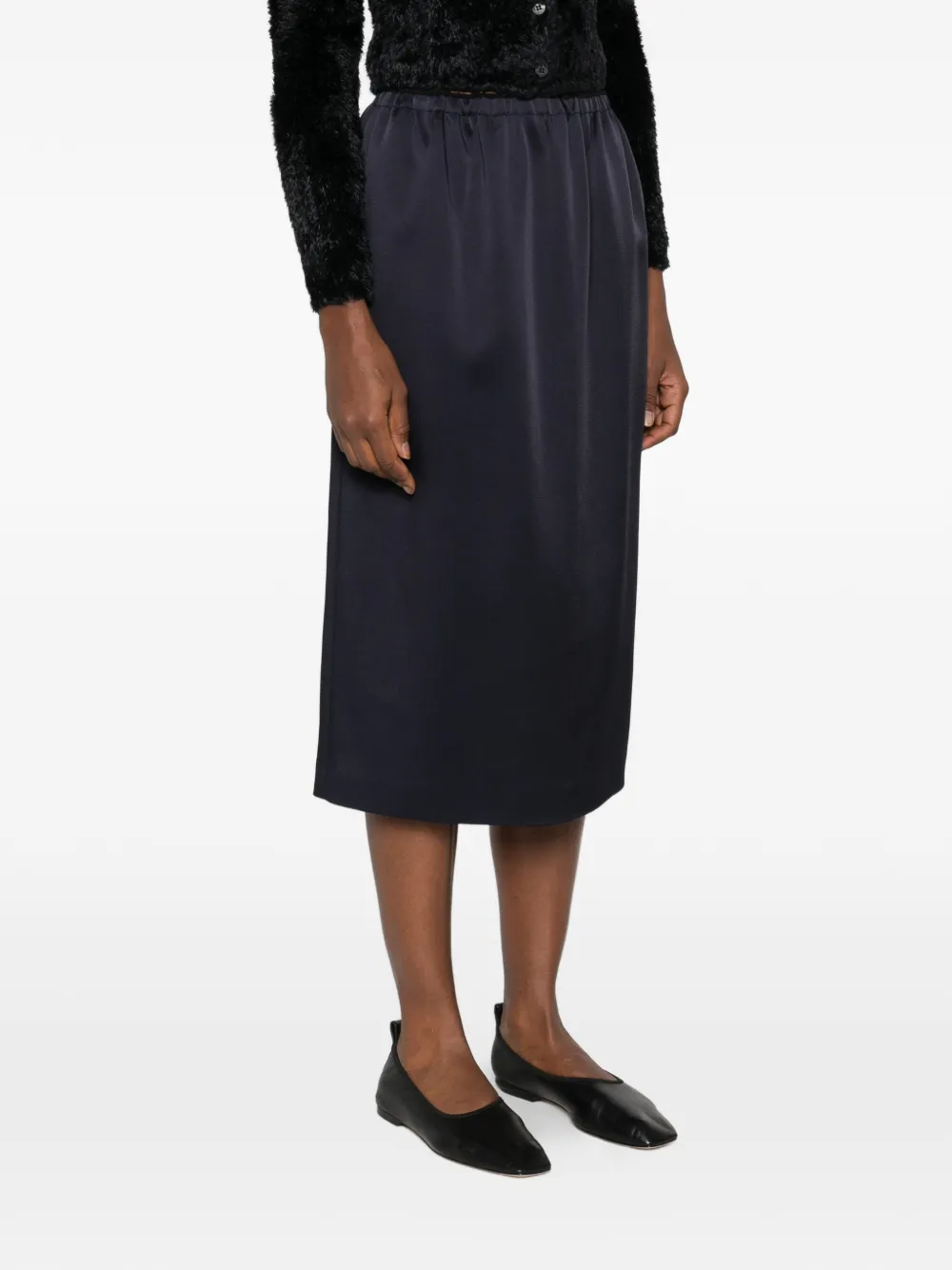 Carven Elasticated-waist Midi Skirt In Blue