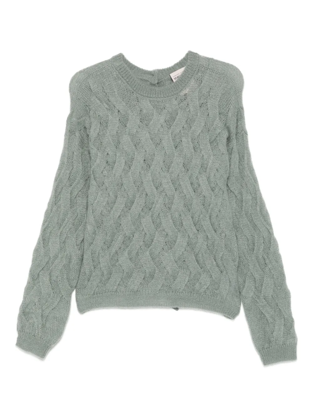 Semicouture cable-knit bow-detail sweater - Grigio