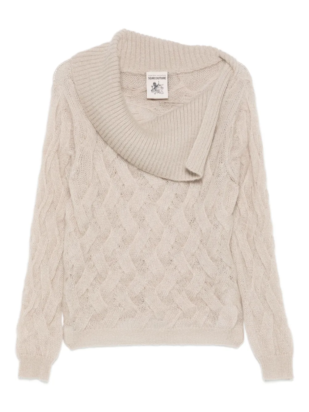 Semicouture crew-neck cable-knit sweater - Toni neutri