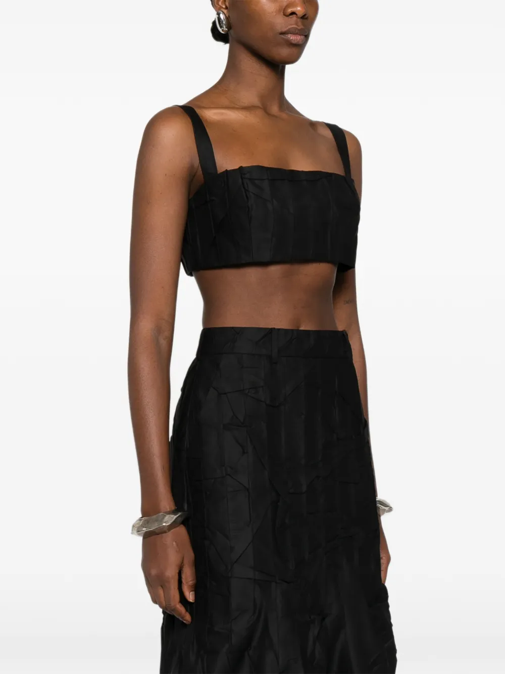 Medeea Wrinkled Top In Black