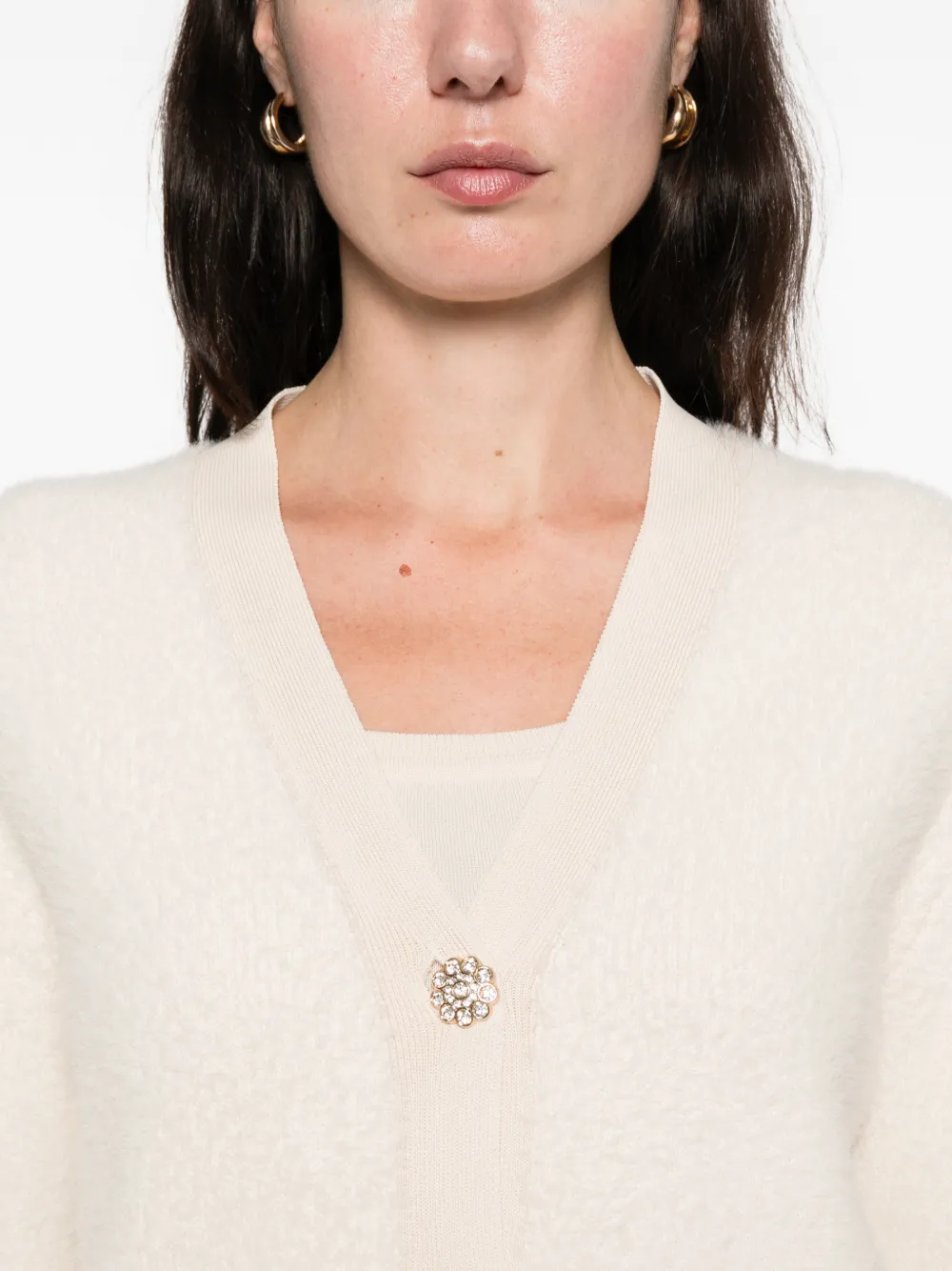 Blugirl Buttoned Cardigan Set In Neutral