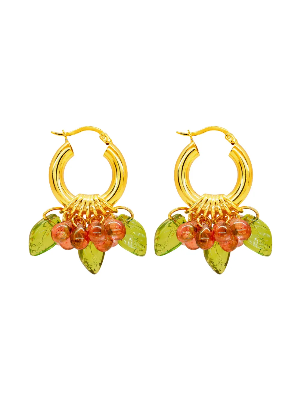 Annele Cranberry Queen Earrings In Gold