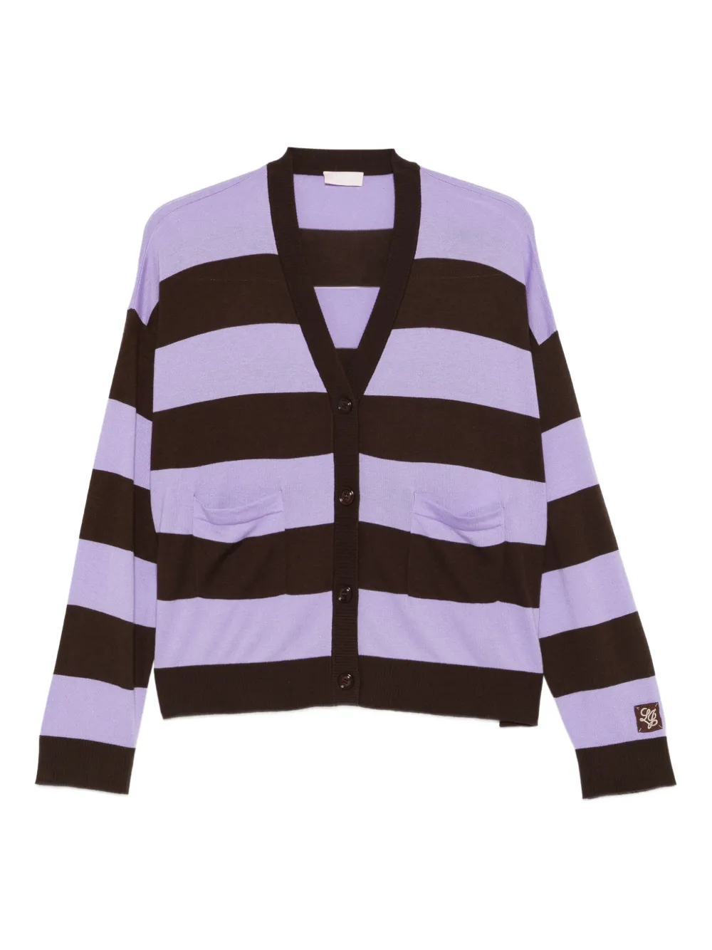 Liu •jo Striped-pattern Front-pockets Cardigan In Multi