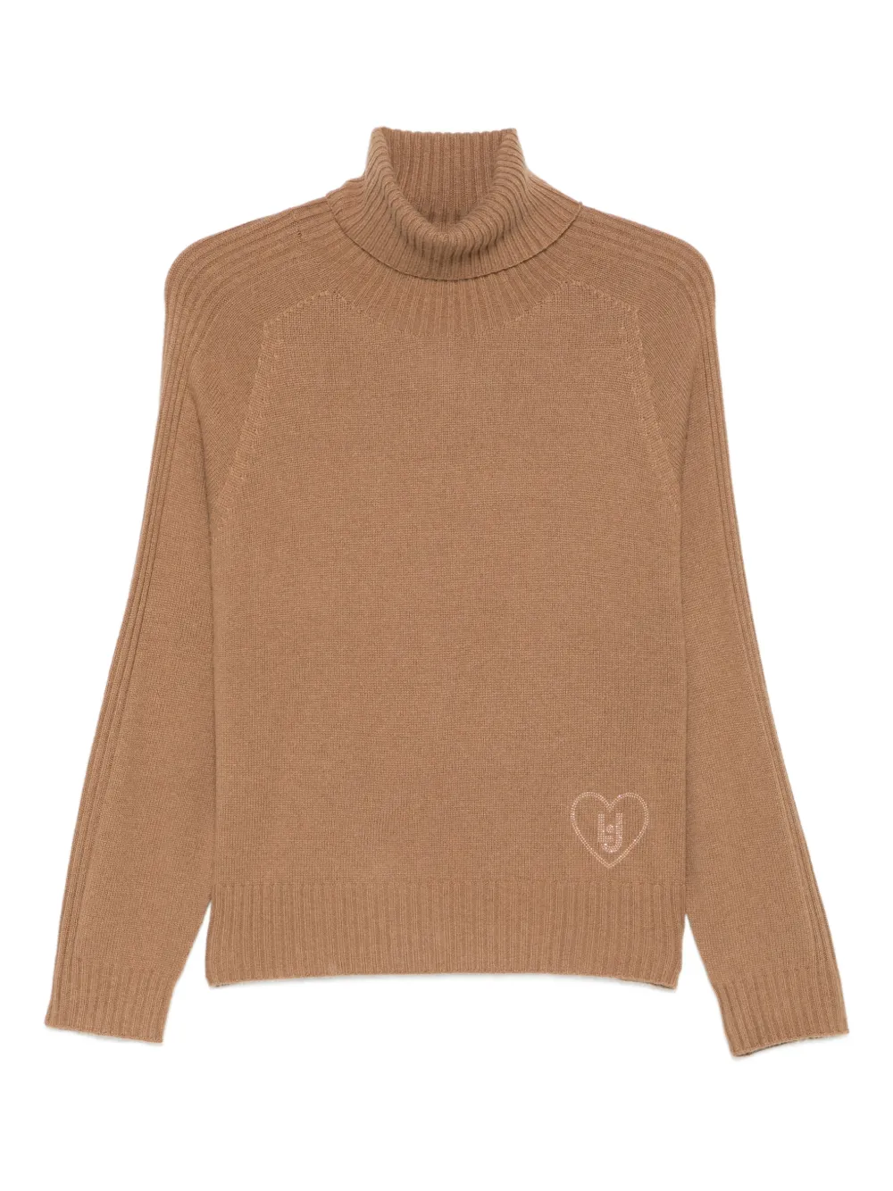 LIU JO turtleneck logo-detail sweater - Marrone