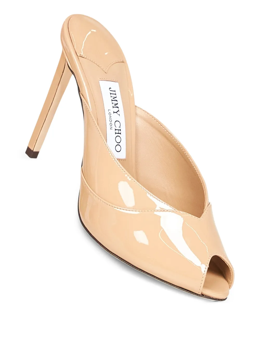 Jimmy Choo 100 mm Brigitte Mule sandalen met hak Beige
