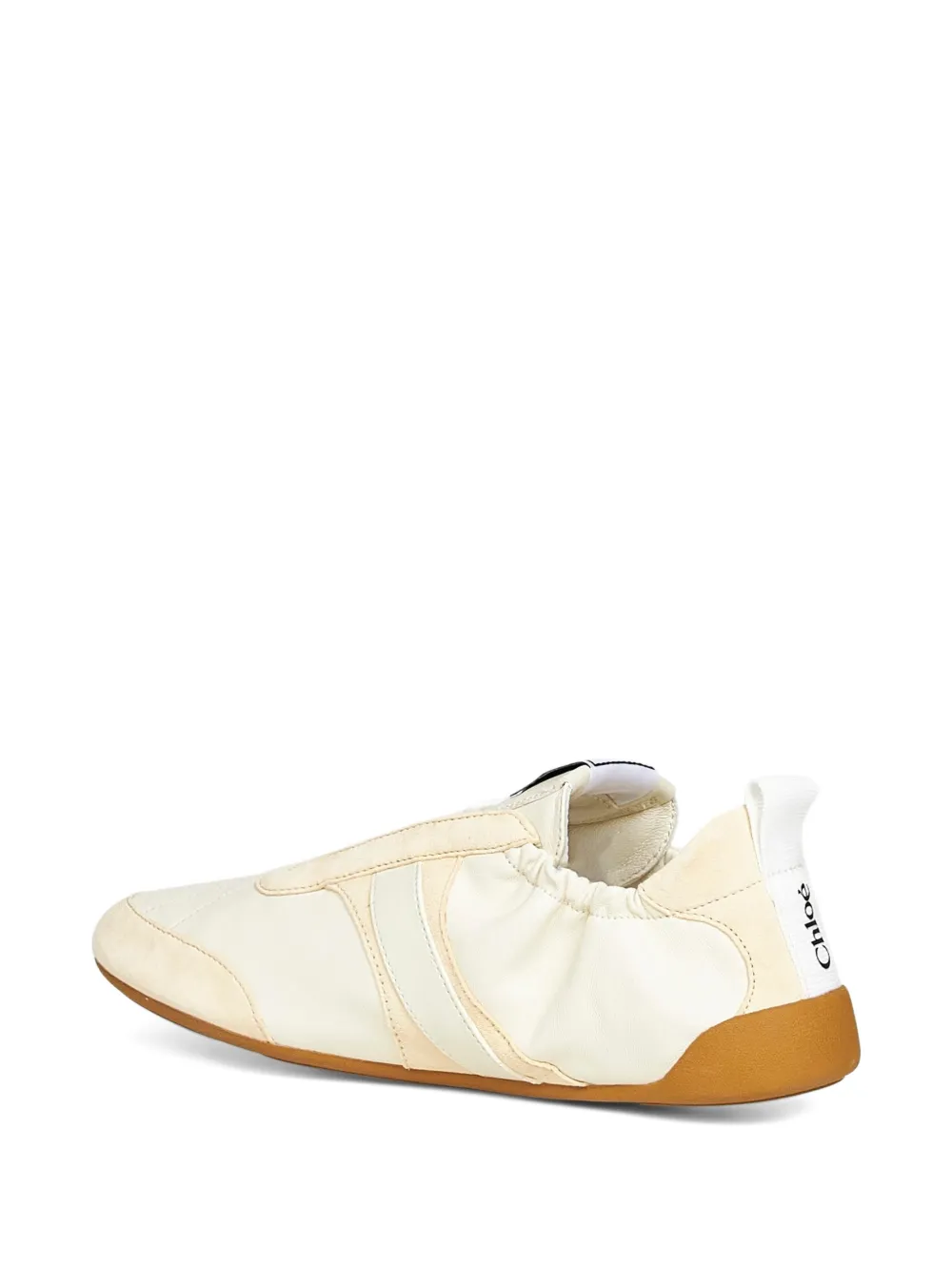 Chloé Kick Suede-trimmed Leather Sneakers In Neutral