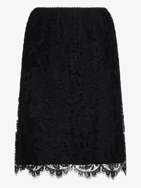 Chloé scalloped waistband lace skirt