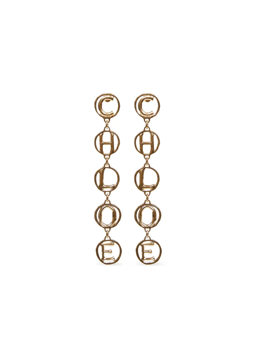 Chloé hammered-texture letters earrings | Gold | Image 1