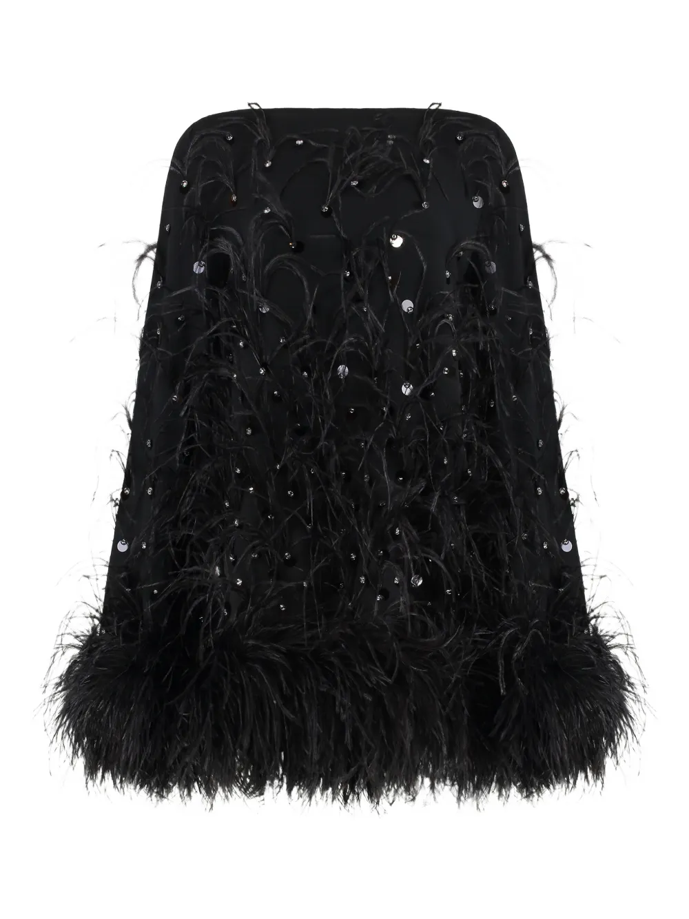 Les Filles d'Eva feather-trim mini dress | Black | Image 1