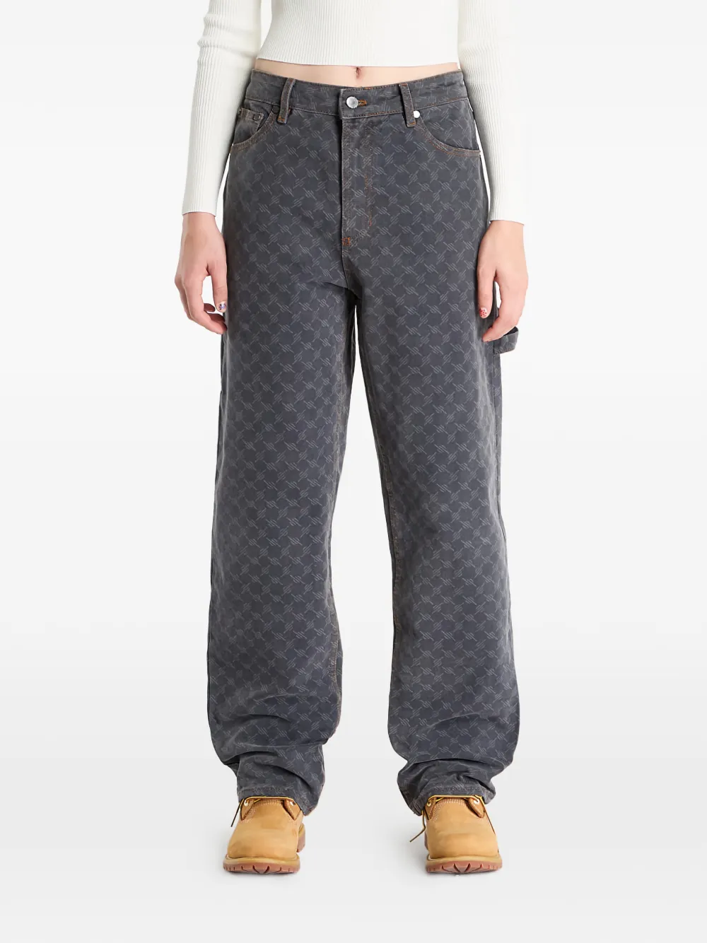 Daily Paper Monogram Workwear Jeans In Gray
