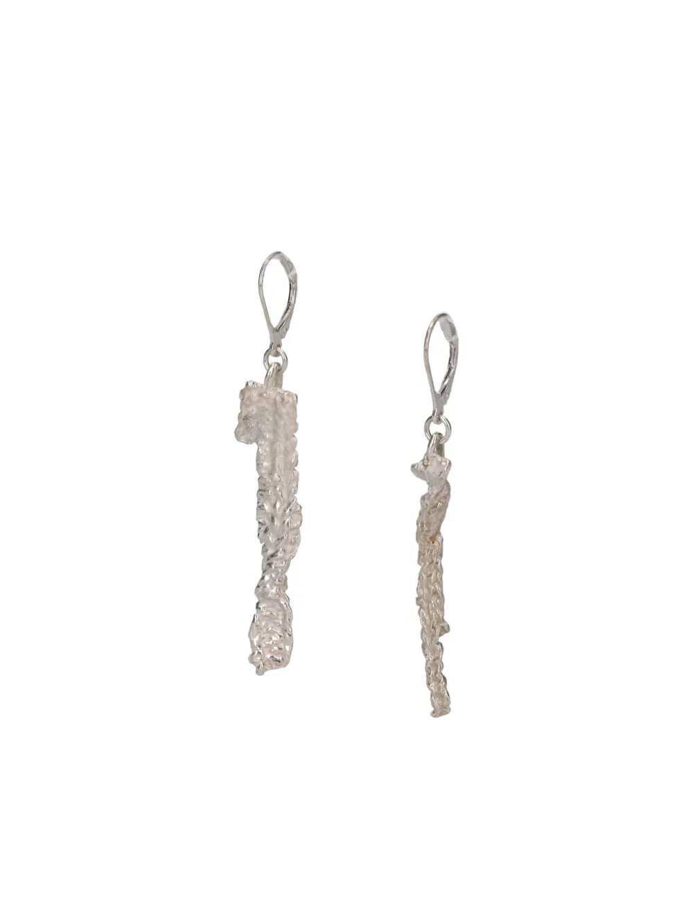 Our Legacy Casted Knit Earrings In Silver