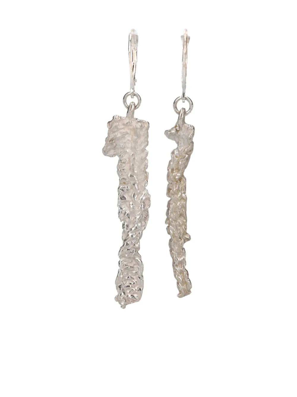 Our Legacy Casted Knit Earrings In Silver