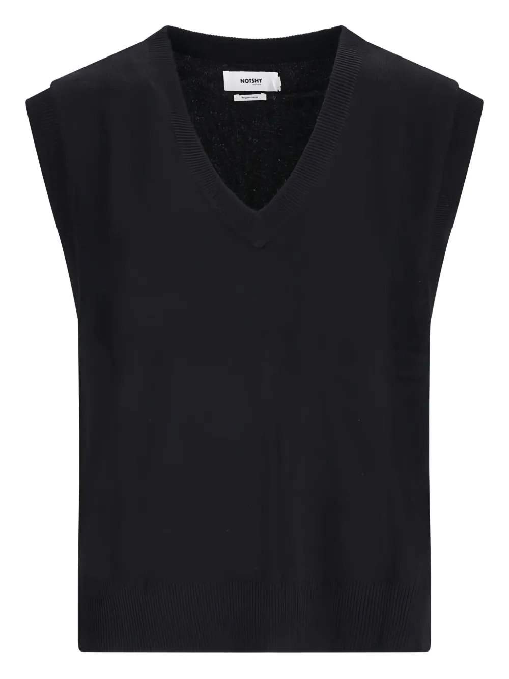 NOTSHY Elsie v-neck wool top - Nero