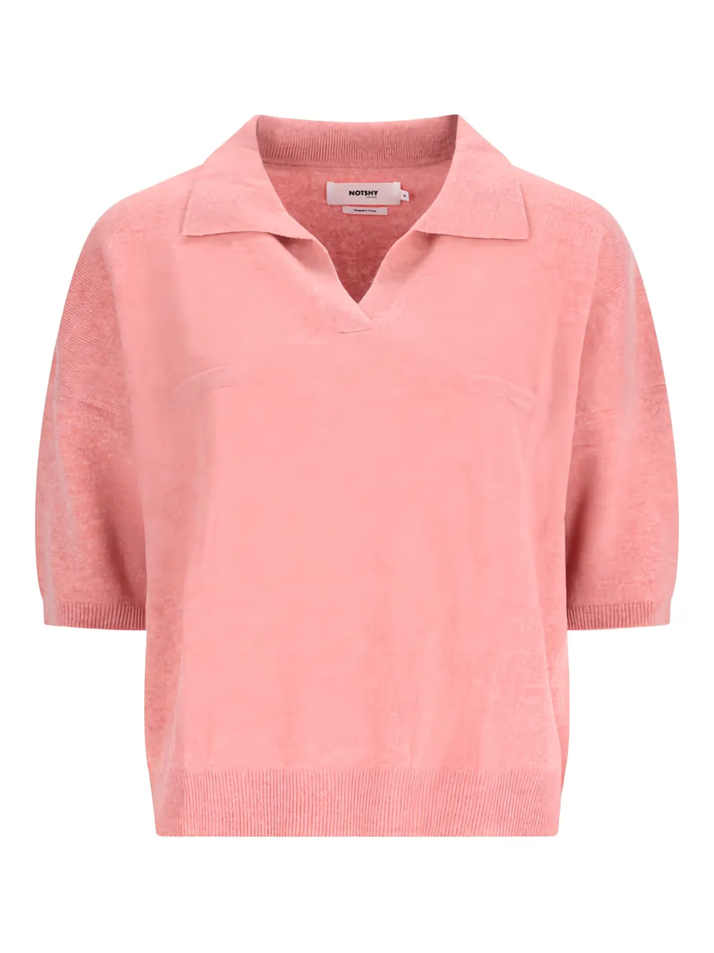 Notshy Myles Cashmere Polo Top In Pink