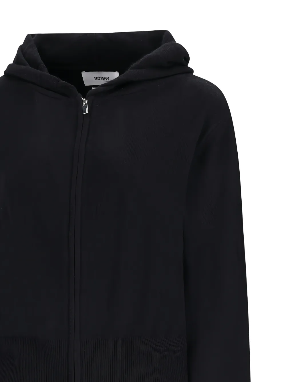 Notshy Zora Hooded Zip Cardigan In Black