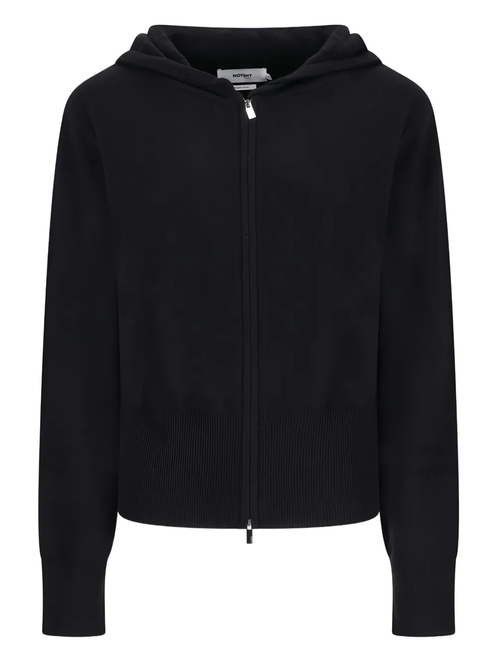 Notshy Zora Hooded Zip Cardigan In Black