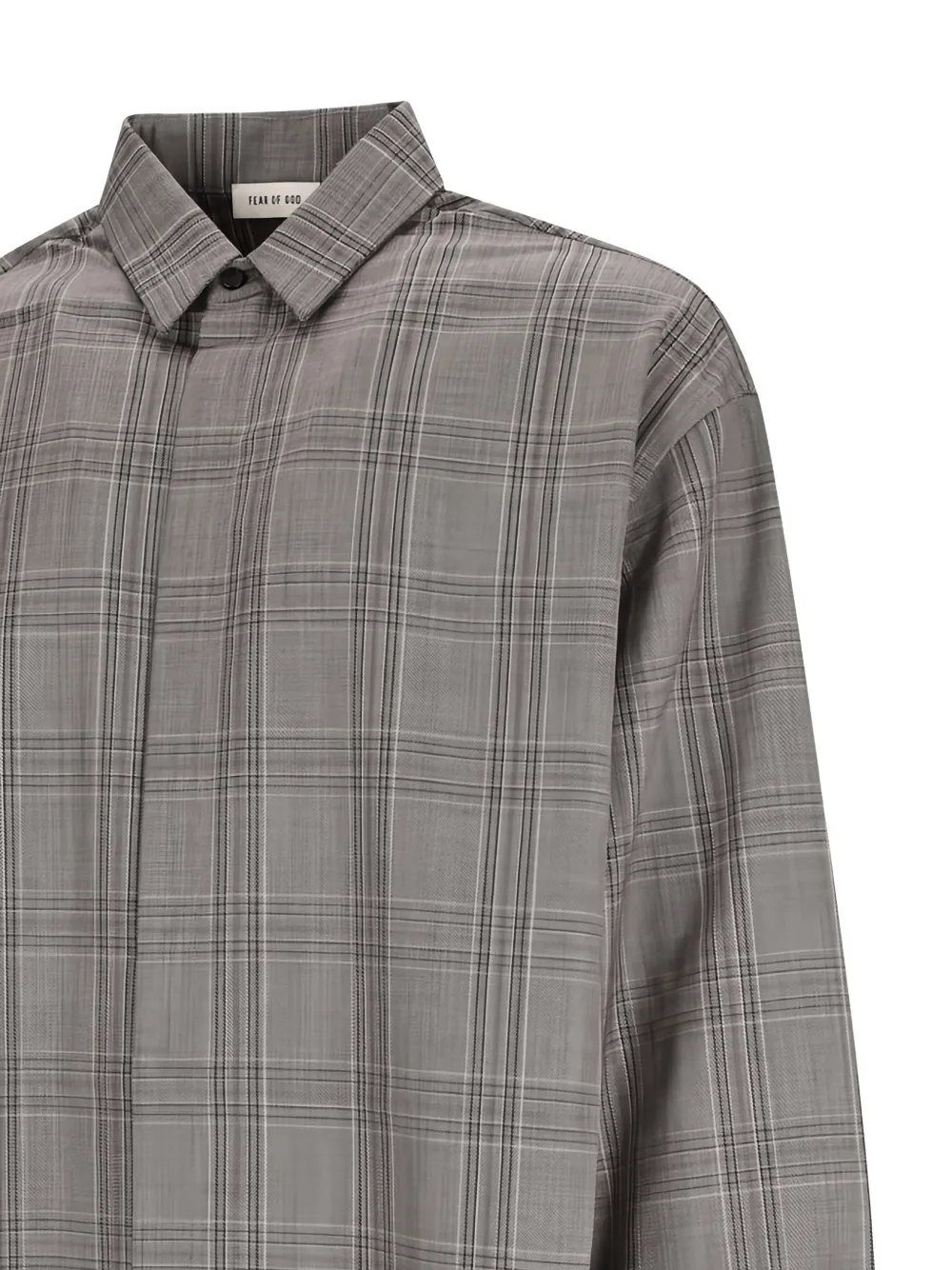 Fear Of God Overhemd met klassieke kraag en tartan-ruit Grijs