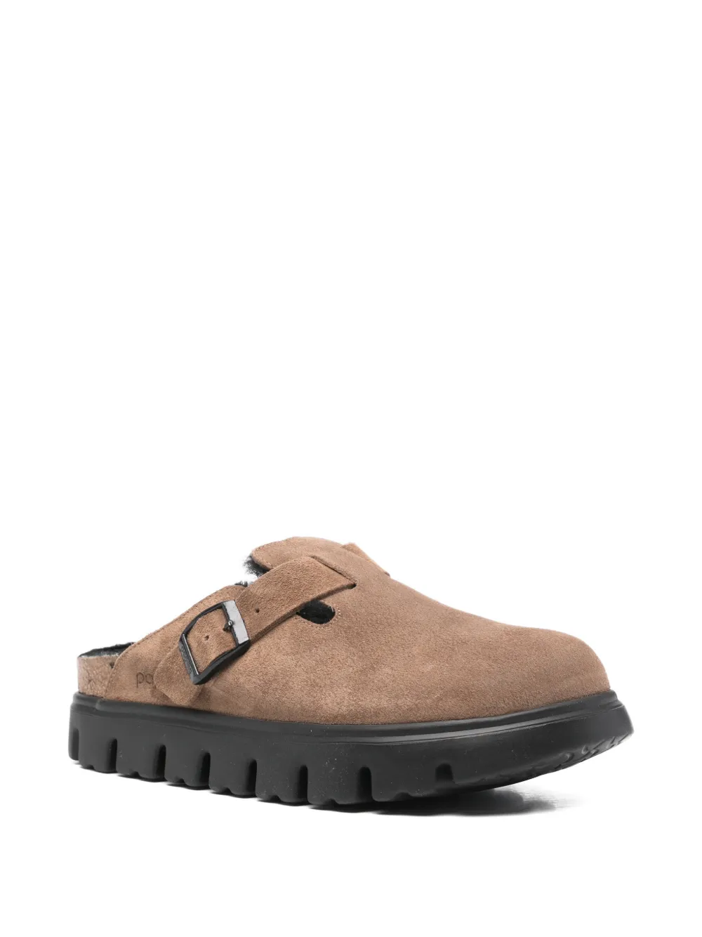 Birkenstock Boston Buckle Slippers In Brown