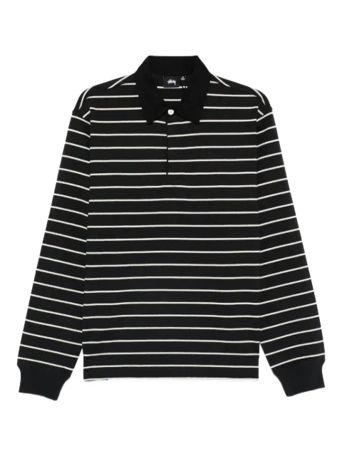 Stüssy striped long-sleeve polo shirt
