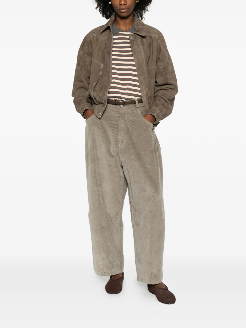 Arma Frederica collared suede jacket - Bruin