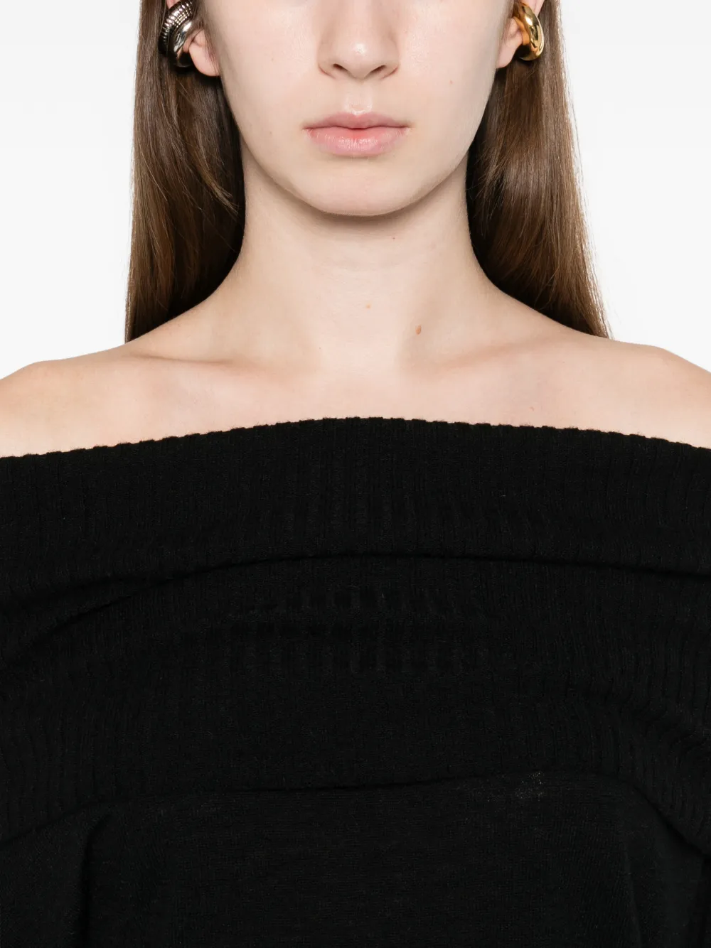 Pinko Off-the-shoulder Sweater In Black