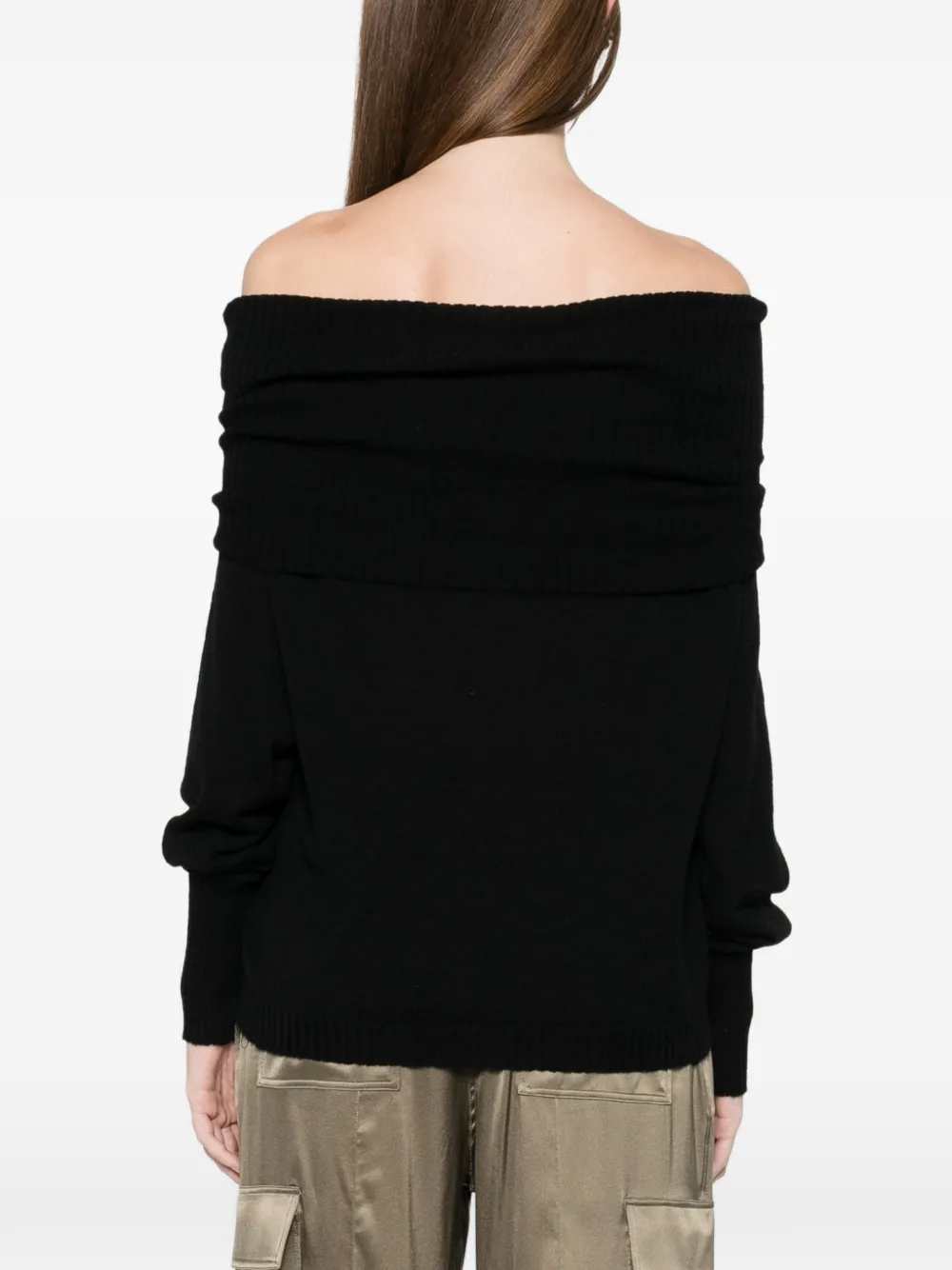 Pinko Off-the-shoulder Sweater In Black