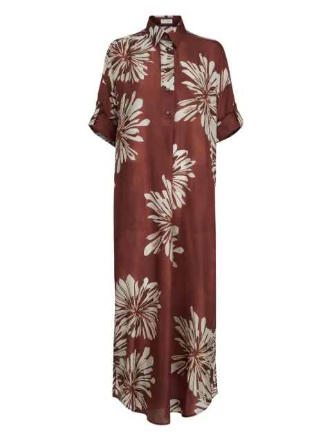 Brunello Cucinelli bloom-print monili-detail maxi dress