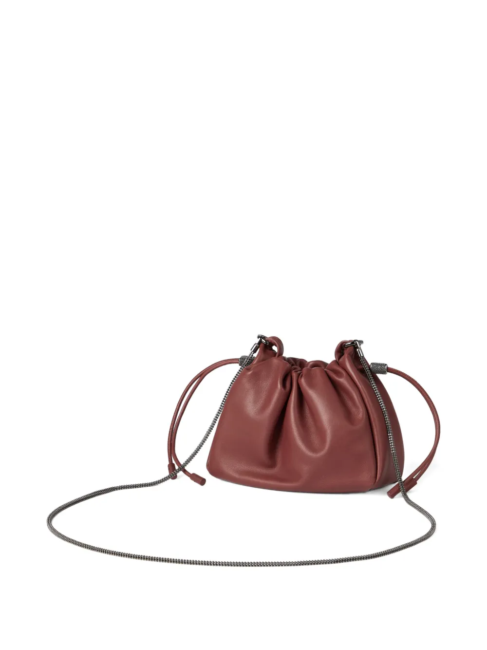  Brunello Cucinelli Mini Mellow Bucket Bag - Red 
