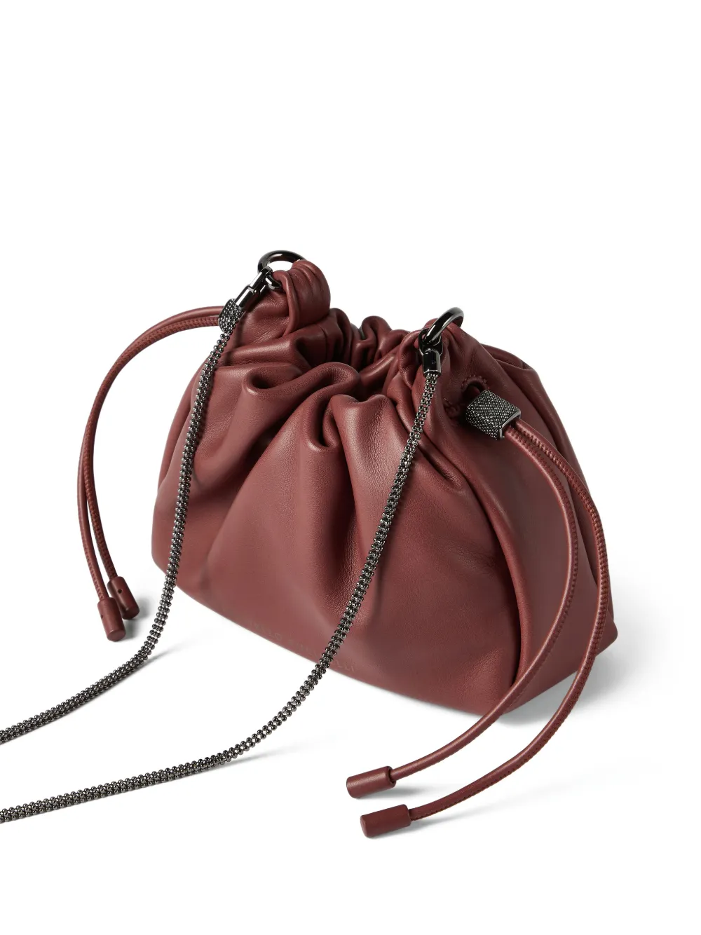 Brunello Cucinelli Mellow mini bucket-tas Rood