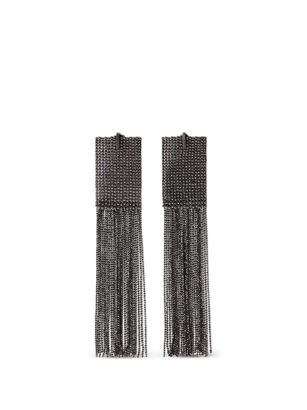 Brunello Cucinelli frayed earrings in sterling silver - Grau