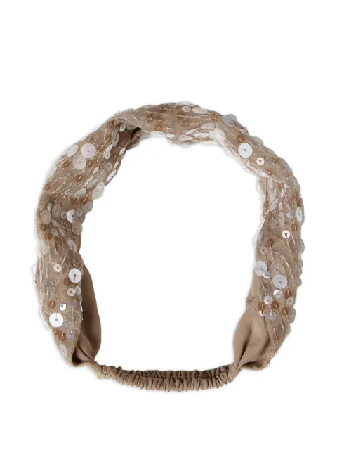 Brunello Cucinelli embroidery sequin headband