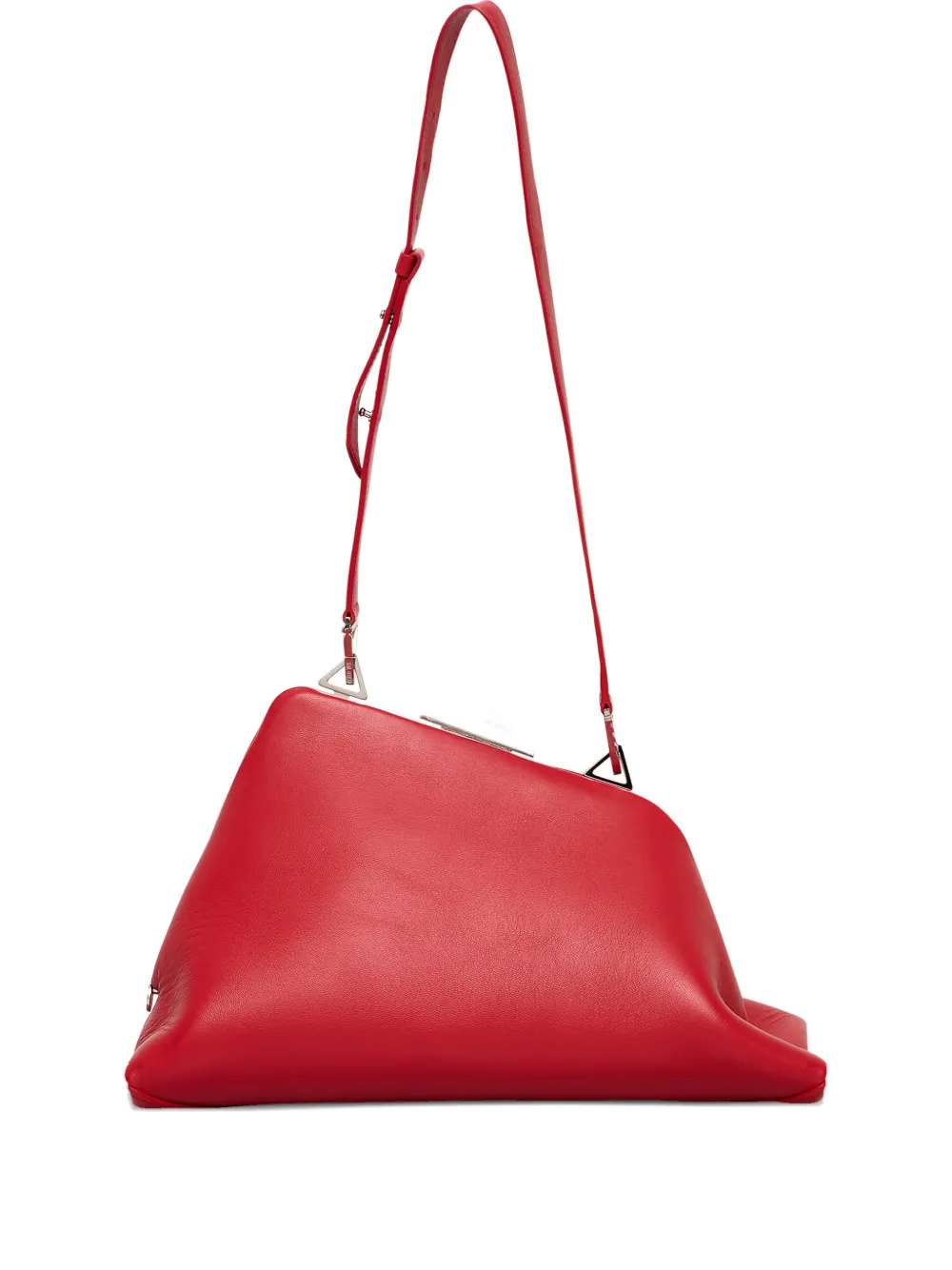 Attico Silver-tone Hardware Shoulder Bag In Burgundy