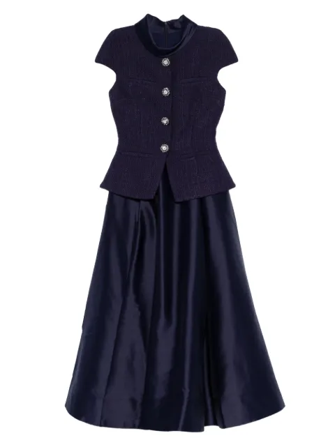 Self-Portrait bouclé-effect tailored midi dress