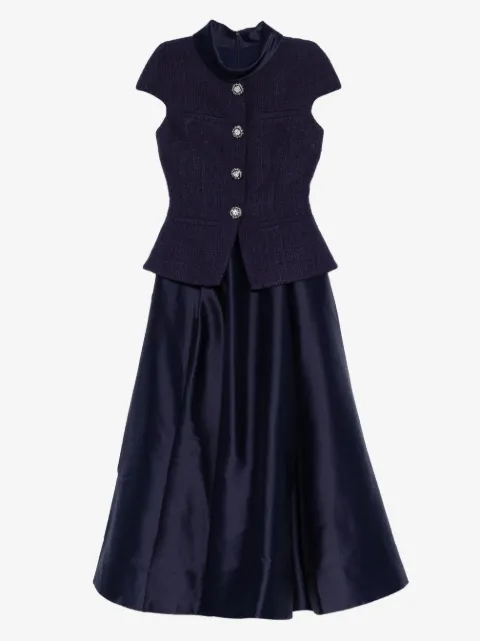 Self-Portrait bouclé-effect tailored midi dress