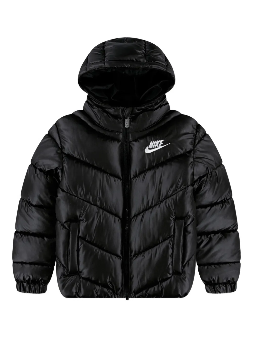 Nike Kids hooded embroidered-logo jacket - Nero