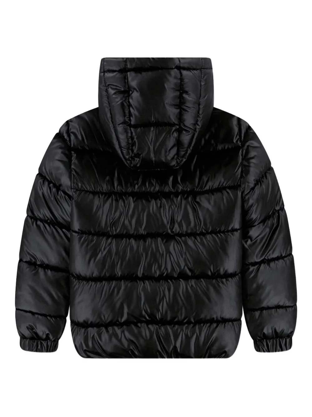 Nike Kids hooded embroidered-logo jacket Zwart