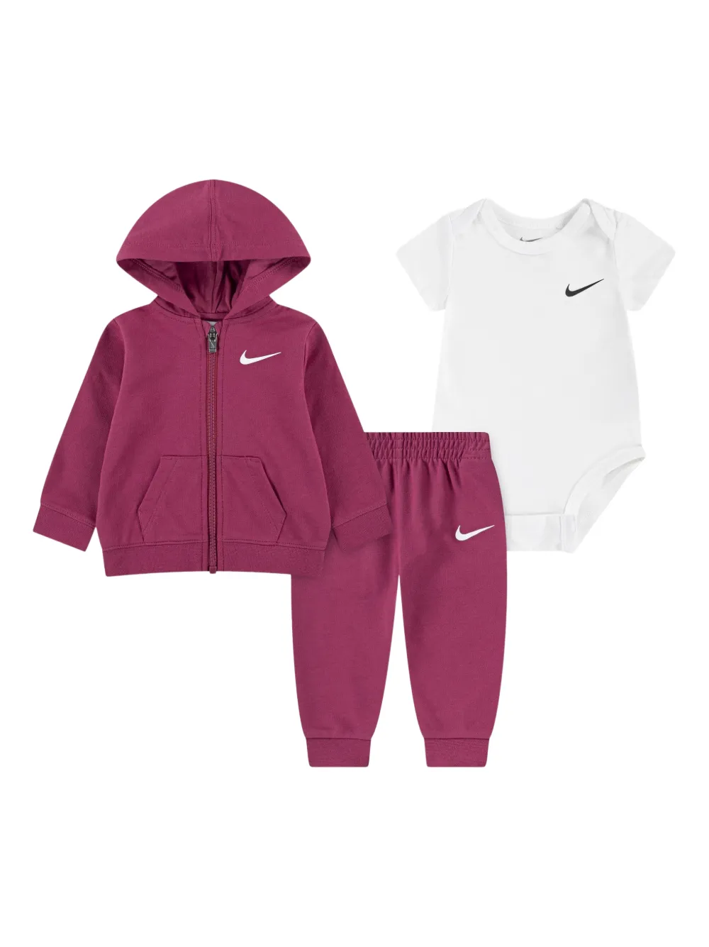 Nike Kids hooded logo-detail tracksuit (set of three) - Rosa