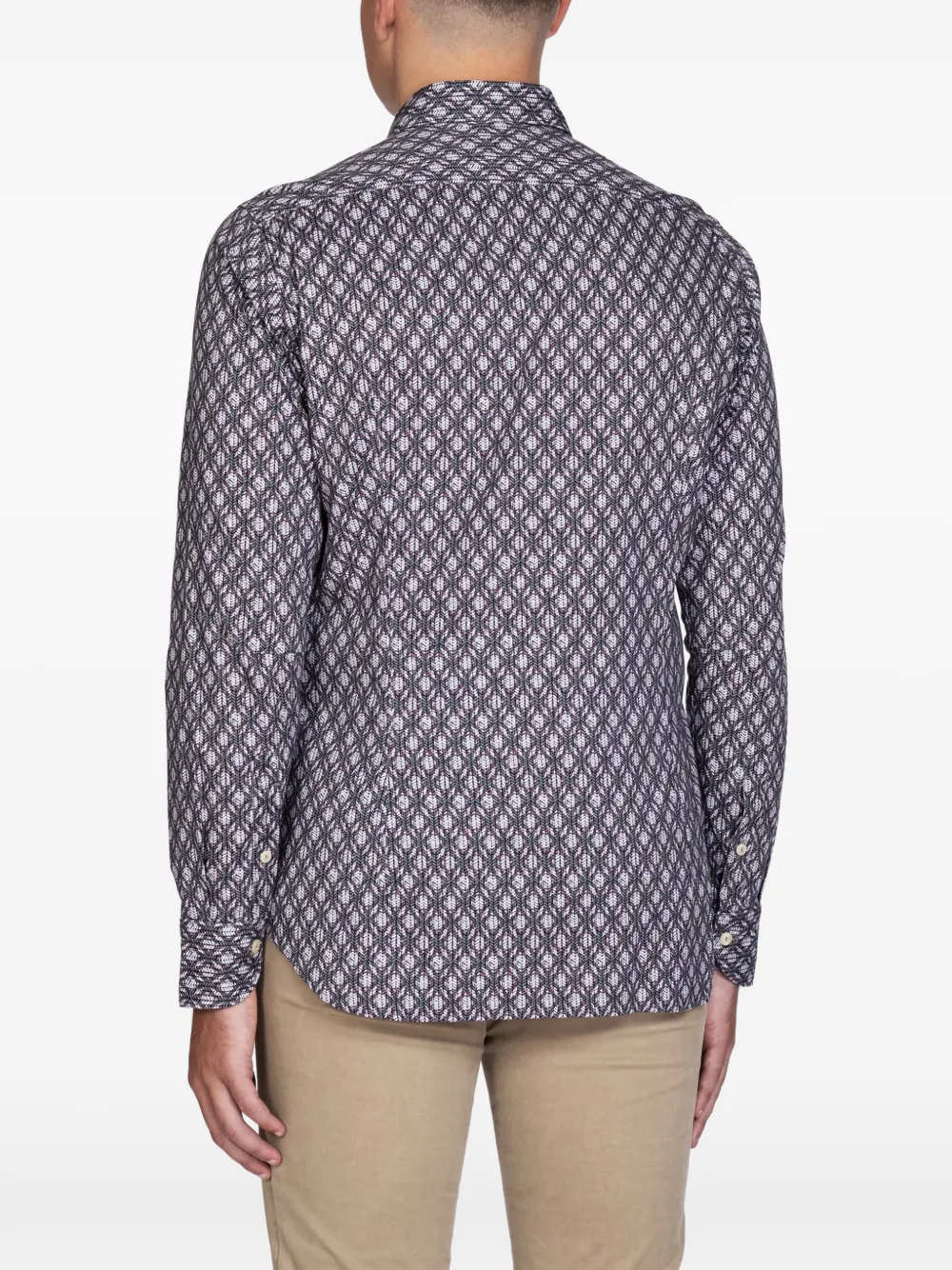 Tintoria Mattei Button-fastening Pattern Shirt In Gray