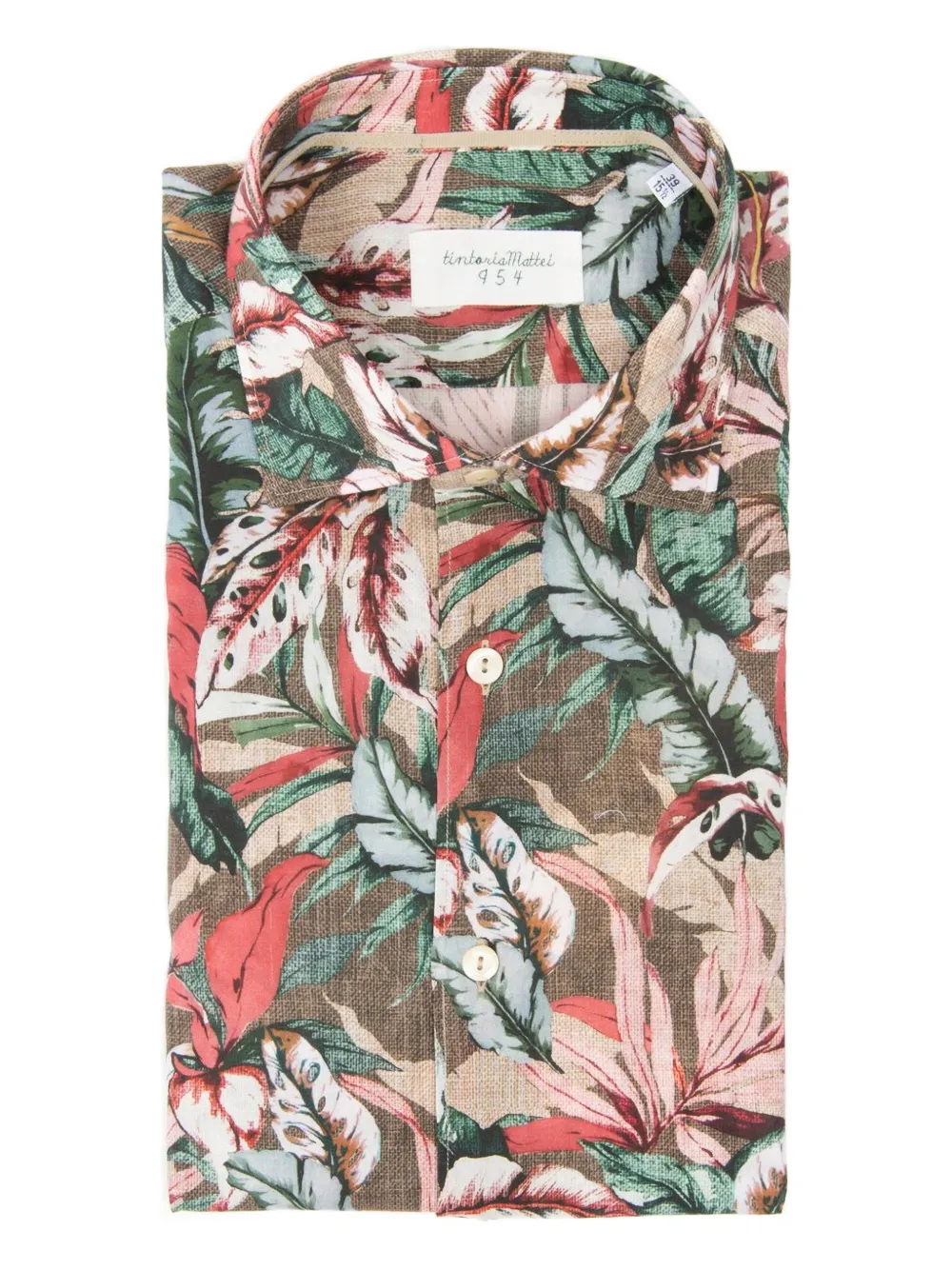 Tintoria Mattei foliage-print shirt | marron | Image 1