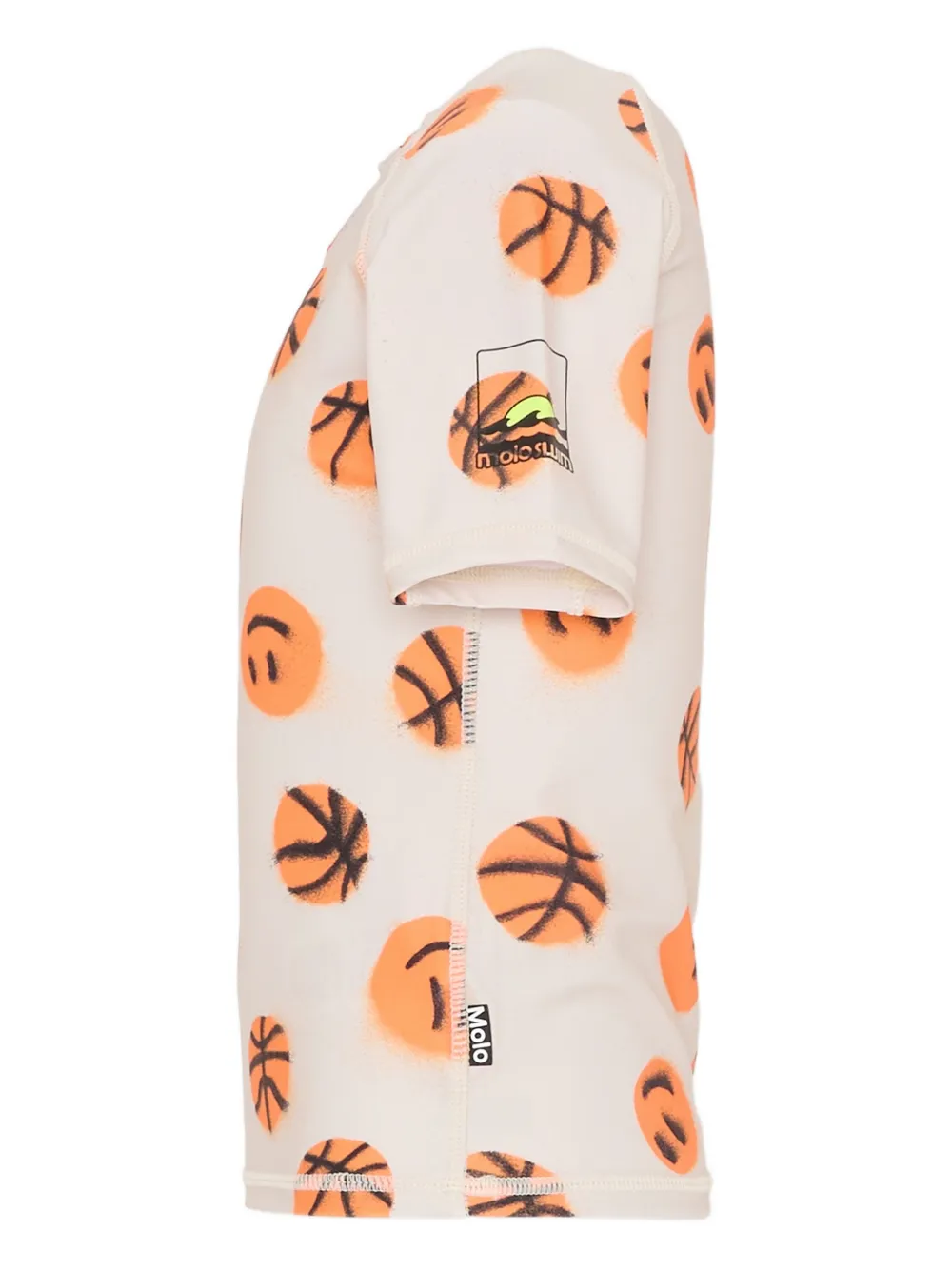 Molo T-shirt met basketbal print en zonbescherming Beige