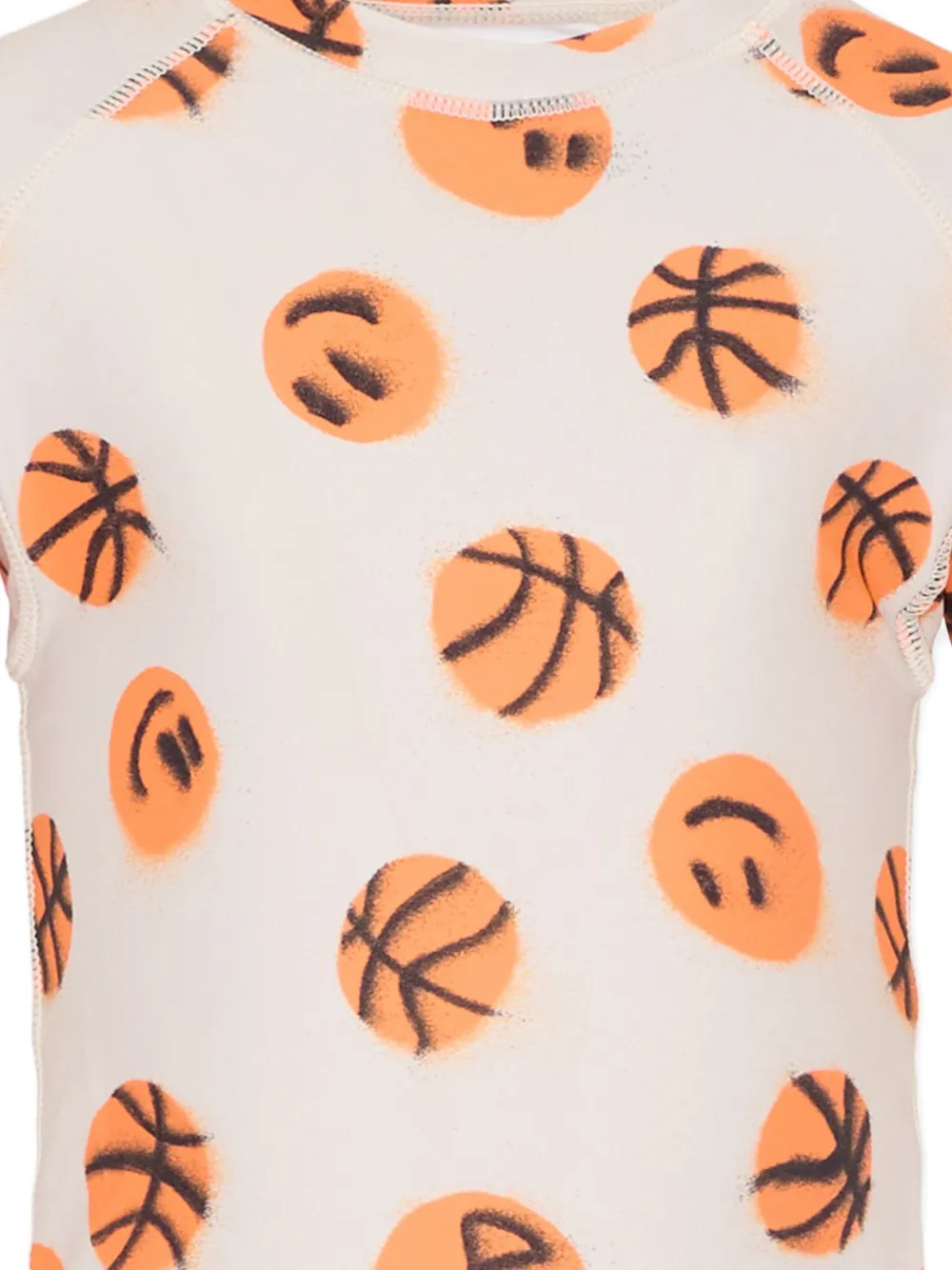 Molo T-shirt met basketbal print en zonbescherming Beige
