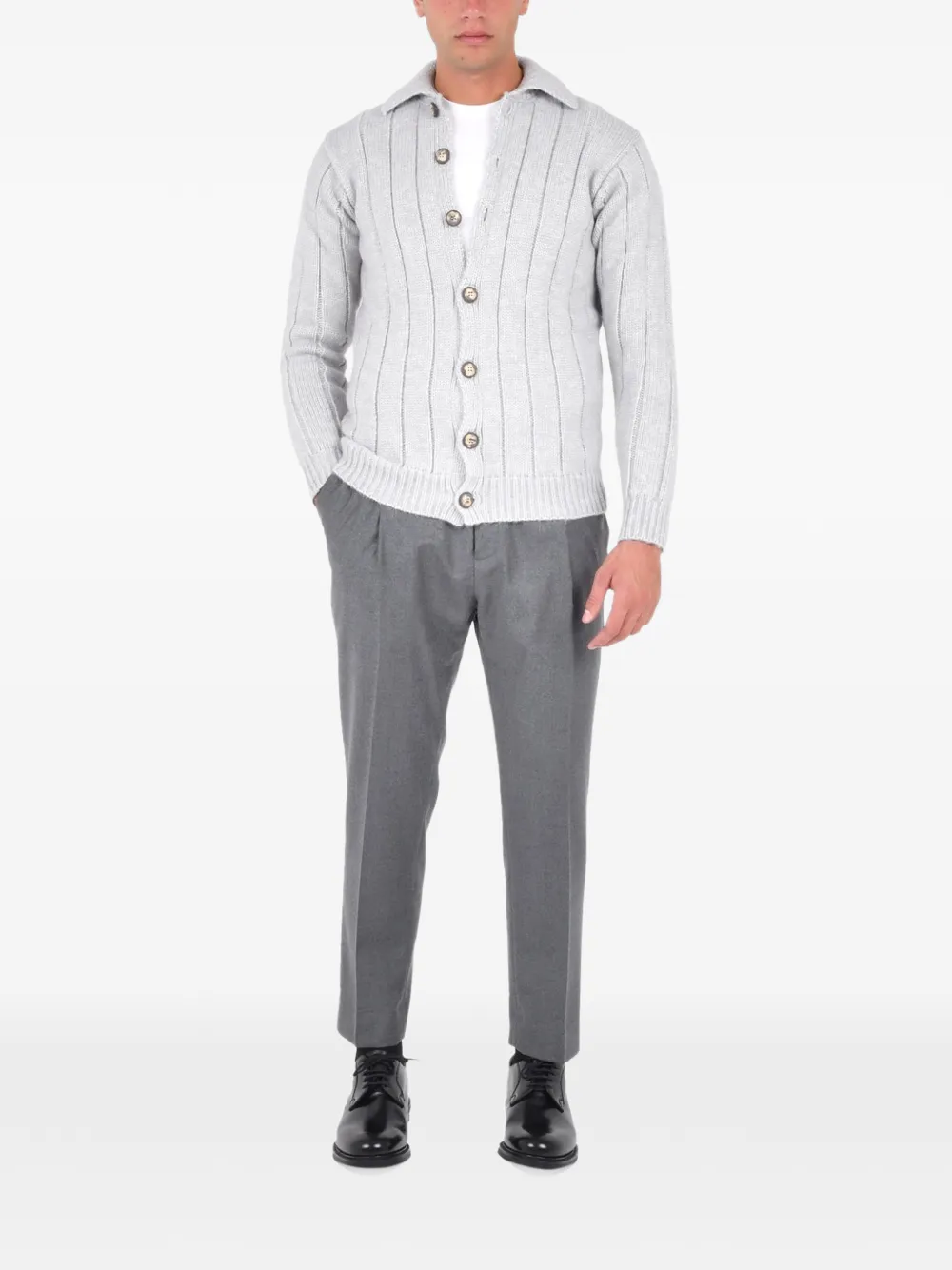 FRANZESE COLLECTION ribbed cardigan | Grey | Image 1