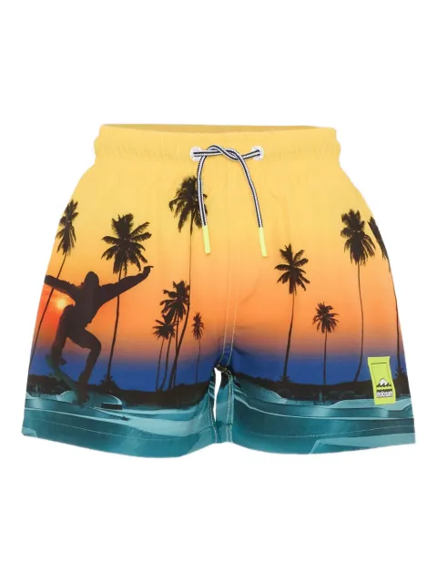 Molo shorts de playa con palmeras estampadas