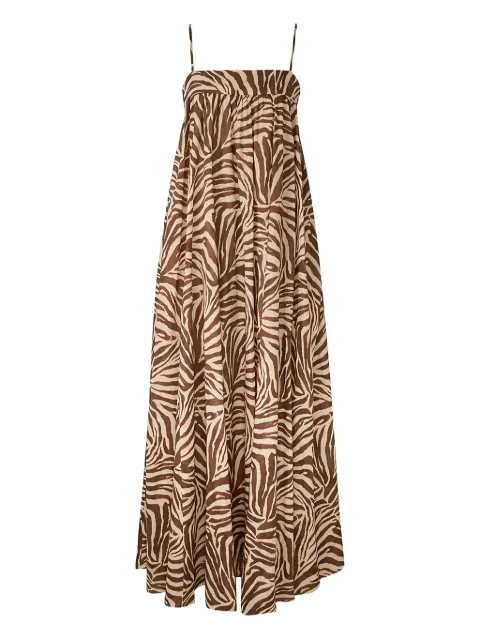 ZIMMERMANN Wanderlust zebra-print midi dress