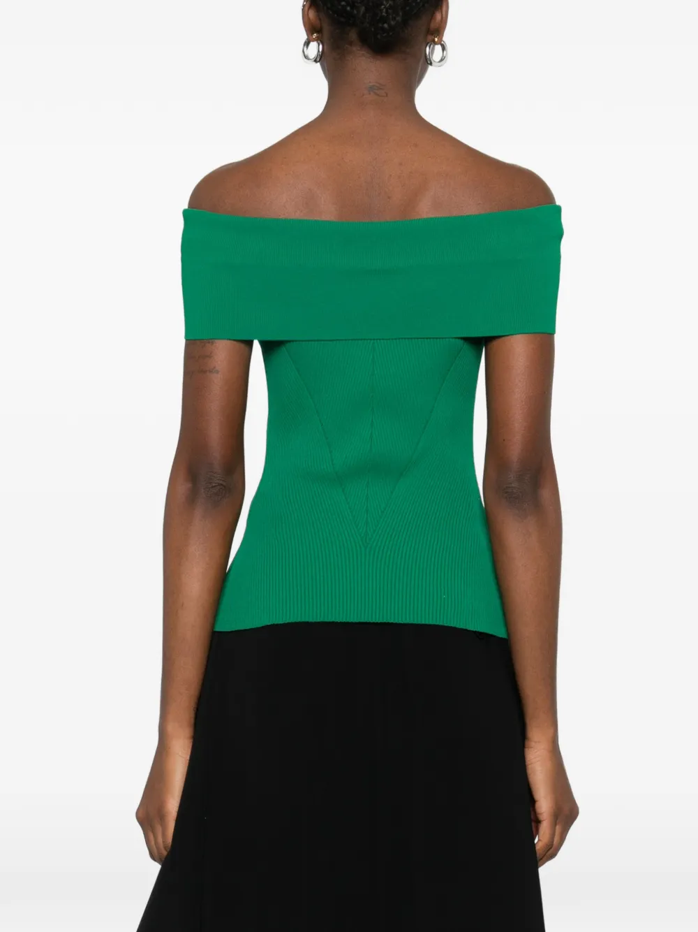 off-shoulder ribbed top