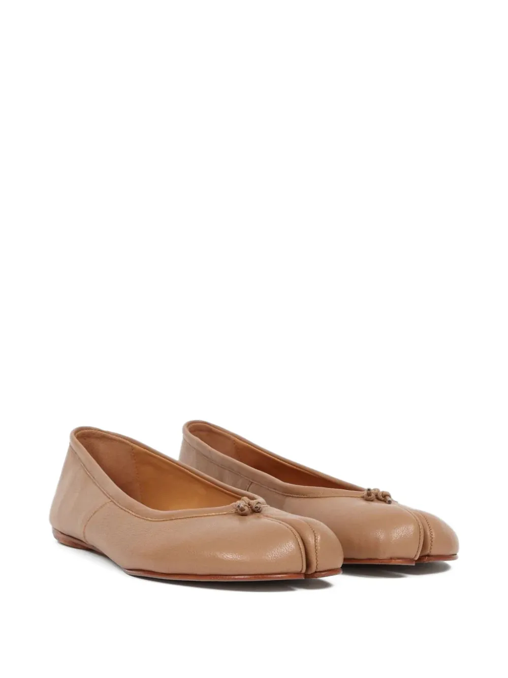 Maison Margiela Tabi Toe calf leather ballet flats Beige