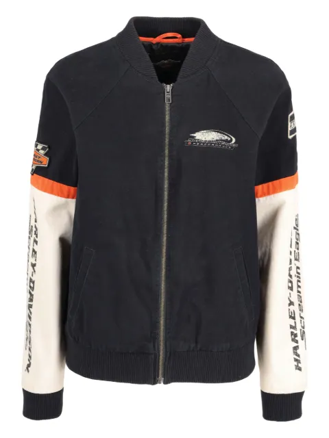 Harley Davidson Vintage racing-print bomber jacket