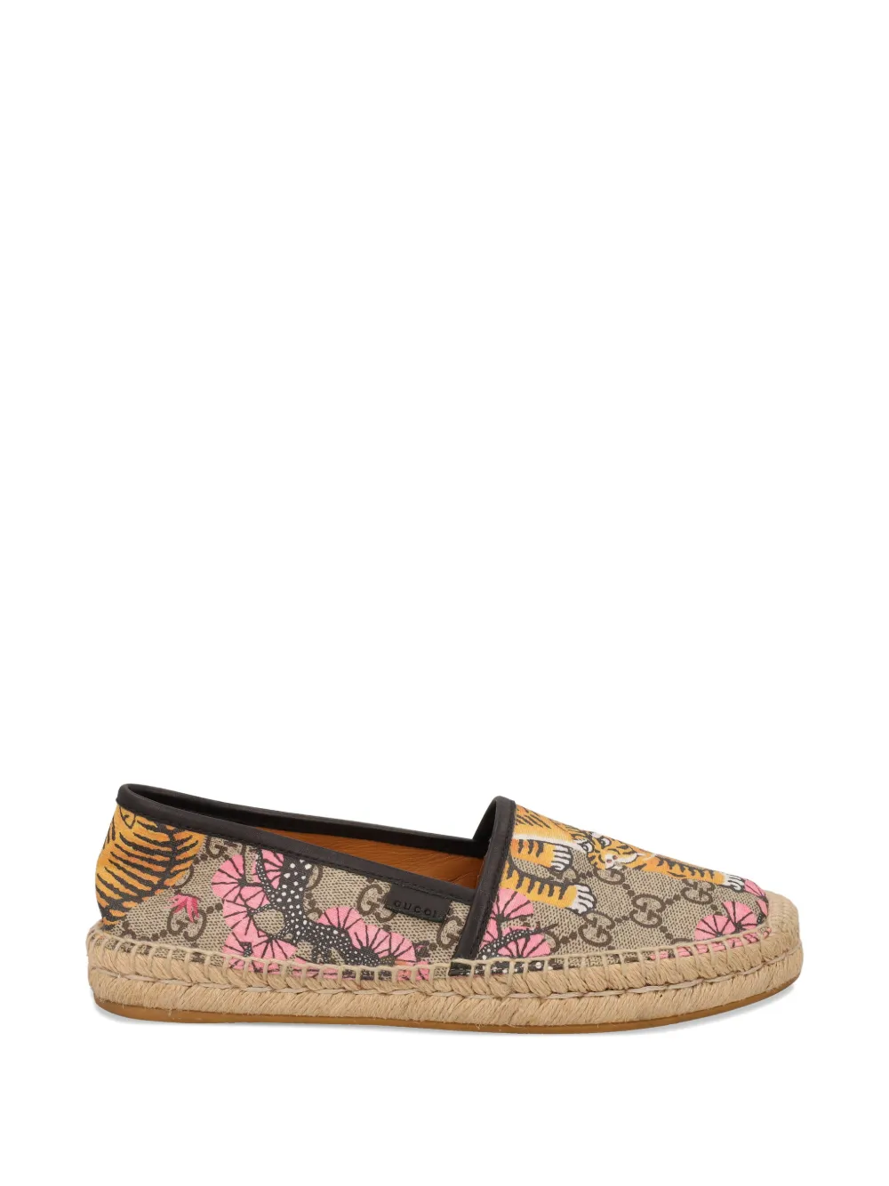 Pre-owned Gucci Floral Tiger-print Espadrilles In Neutral