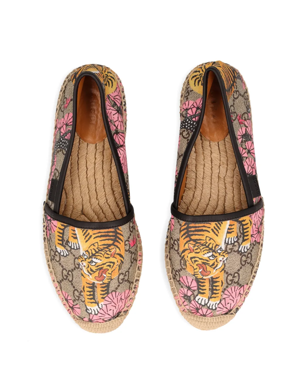 Pre-owned Gucci Floral Tiger-print Espadrilles In Neutral