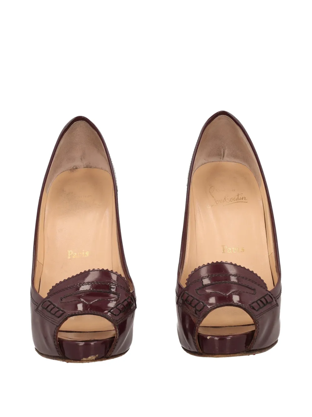 Christian Louboutin Pre-Owned 120mm open-toe stiletto-heel pumps | Red | Image 1